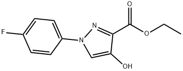 1-(4-Fluoro-phenyl)-4-hydroxy-1H-pyrazole-3-carboxylic acid ethyl ester 구조식 이미지