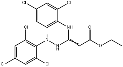 ethyl 3-[(2,4-dichlorophenyl)amino]-3-[2-(2,4,6-trichlorophenyl)hydrazino]acrylate 구조식 이미지