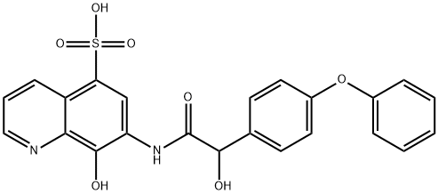 8-Hydroxy-7-[[2-(4-phenoxyphenyl)-2-hydroxyacetyl]amino]-5-quinolinesulfonic acid 구조식 이미지