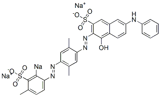 4-Hydroxy-7-phenylamino-3-[[2,5-dimethyl-4-[(4-methyl-2-sodiosulfophenyl)azo]phenyl]azo]naphthalene-2-sulfonic acid sodium salt 구조식 이미지