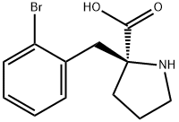 (S)-알파-(2-브로모벤질)-프롤린-HCL 구조식 이미지