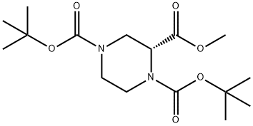 (R)-1,4-디-Boc-피페라진-2-카르복실산메틸에스테르 구조식 이미지