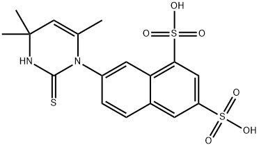 7-(1,2,3,4-Tetrahydro-4,4,6-trimethyl-2-thioxopyrimidin-1-yl)-1,3-naphthalenedisulfonic acid Structure
