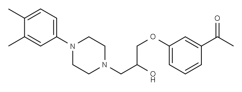 1-(3-Acetylphenoxy)-3-[4-(3,4-dimethylphenyl)-1-piperazinyl]-2-propanol 구조식 이미지