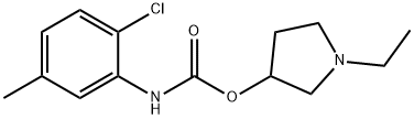 2-Chloro-5-methylcarbanilic acid 1-ethyl-3-pyrrolidinyl ester 구조식 이미지