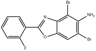4,6-DIBROMO-2-(2-FLUOROPHENYL)-1,3-BENZOXAZOL-5-AMINE Structure