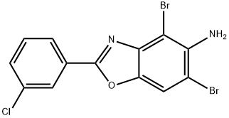4,6-DIBROMO-2-(3-CHLOROPHENYL)-1,3-BENZOXAZOL-5-AMINE 구조식 이미지
