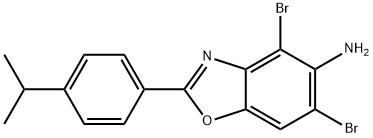 4,6-DIBROMO-2-(4-ISOPROPYLPHENYL)-1,3-BENZOXAZOL-5-AMINE 구조식 이미지