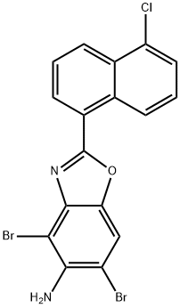 4,6-DIBROMO-2-(5-CHLORO-1-NAPHTHYL)-1,3-BENZOXAZOL-5-AMINE 구조식 이미지