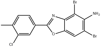 4,6-DIBROMO-2-(3-CHLORO-4-METHYLPHENYL)-1,3-BENZOXAZOL-5-AMINE 구조식 이미지