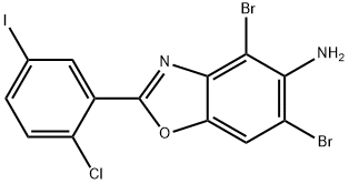4,6-DIBROMO-2-(2-CHLORO-5-IODOPHENYL)-1,3-BENZOXAZOL-5-AMINE Structure
