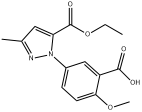 5-(5-(ETHOXYCARBONYL)-3-METHYL-1H-PYRAZOL-1-YL)-2-METHOXYBENZOIC ACID 구조식 이미지