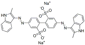4,4'-Bis[(2-methyl-1H-indol-3-yl)azo]-1,1'-biphenyl-2,2'-disulfonic acid disodium salt Structure