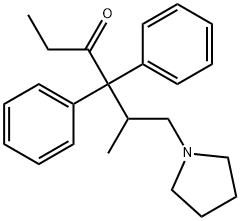 5-Methyl-4,4-diphenyl-6-(1-pyrrolidinyl)-3-hexanone Structure