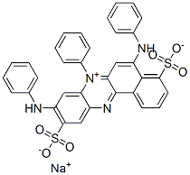 sodium 7-phenyl-5,9-bis(phenylamino)-4,10-disulphonatobenzo[a]phenazinium  Structure