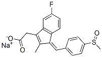 sodium (Z)-5-fluoro-2-methyl-1-[[4-(methylsulphinyl)phenyl]methylene]-1H-indene-3-acetate        Structure