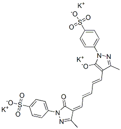 tripotassium p-[4,5-dihydro-3-methyl-4-[5-[3-methyl-5-oxido-1-(4-sulphonatophenyl)-1H-pyrazol-4-yl]penta-2,4-dienylidene]-5-oxo-1H-pyrazol-1-yl]benzenesulphonate 구조식 이미지