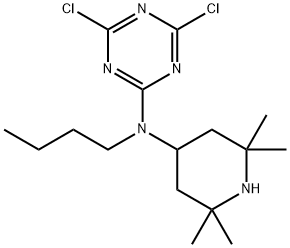 N-butyl-4,6-dichloro-N-(2,2,6,6-tetramethyl-4-piperidyl)-1,3,5-triazin-2-amine 구조식 이미지