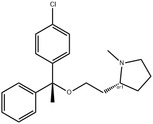 Pyrrolidine, 2-[2-[1-(4-chlorophenyl)-1-phenylethoxy]ethyl]-1-methyl-, (R*,R*)-(+-)- Structure