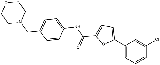 CID-2011756,5-(3-chlorophenyl)-N-(4-(MorpholinoMethyl)phenyl)furan-2-carboxaMide Structure