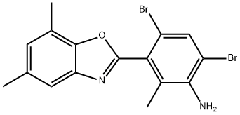 4,6-DIBROMO-3-(5,7-DIMETHYL-1,3-BENZOXAZOL-2-YL)-2-METHYLANILINE Structure