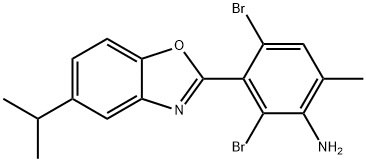 2,4-DIBROMO-3-(5-ISOPROPYL-1,3-BENZOXAZOL-2-YL)-6-METHYLANILINE Structure