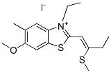 3-ethyl-6-methoxy-5-methyl-2-[2-(methylthio)but-1-enyl]benzothiazolium iodide Structure