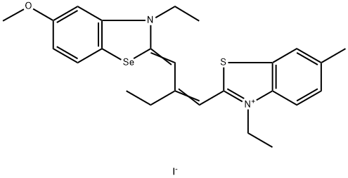 3-ethyl-2-[2-[(3-ethyl-5-methoxy-3H-benzoselenazol-2-ylidene)methyl]but-1-enyl]-6-methylbenzothiazolium iodide 구조식 이미지