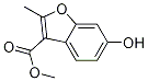 3-benzofurancarboxylic acid, 6-hydroxy-2-Methyl-, Methyl ester 구조식 이미지