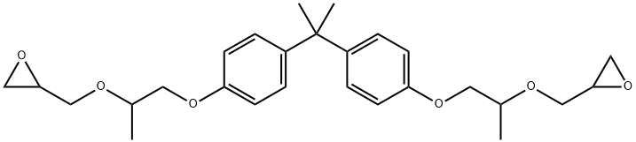 2,2'-[(1-methylethylidene)bis[4,1-phenyleneoxy(1-methyl-2,1-ethanediyl)oxymethylene]]bis-Oxirane Structure