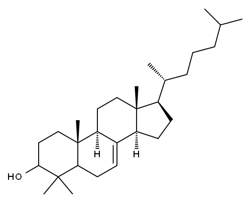 4,4-dimethylcholest-7-ene-3-ol 구조식 이미지