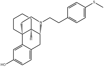 (-)-17-[p-(Methylthio)phenethyl]morphinan-3-ol Structure