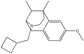 3-(Cyclobutylmethyl)-6,11-dimethyl-1,2,3,4,5,6-hexahydro-8-methoxy-2,6-methano-3-benzazocine 구조식 이미지