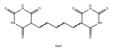 5-[5-(hexahydro-4,6-dioxo-2-thioxo-5-pyrimidinyl)penta-2,4-dienylidene]dihydro-2-thioxopyrimidine-4,6(1H,5H)-dione, monosodium salt 구조식 이미지