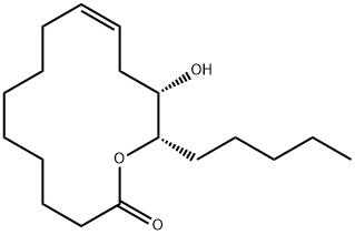 (10Z,13S,14S)-13-Hydroxy-14-pentyloxacyclotetradeca-10-en-2-one 구조식 이미지