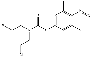 Bis(2-chloroethyl)carbamic acid 4-nitroso-3,5-xylyl ester Structure