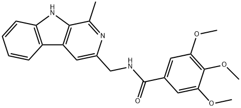 N-(1-Methyl-9H-pyrido[3,4-b]indol-3-ylmethyl)-3,4,5-trimethoxybenzamide 구조식 이미지