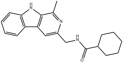 N-(1-Methyl-9H-pyrido[3,4-b]indol-3-ylmethyl)cyclohexanecarboxamide 구조식 이미지