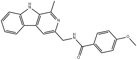 N-(1-Methyl-9H-pyrido[3,4-b]indol-3-ylmethyl)-4-methoxybenzamide 구조식 이미지