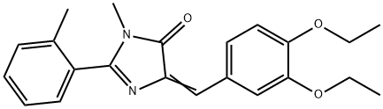 4H-Imidazol-4-one,  5-[(3,4-diethoxyphenyl)methylene]-3,5-dihydro-3-methyl-2-(2-methylphenyl)- 구조식 이미지