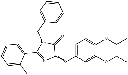 4H-Imidazol-4-one,  5-[(3,4-diethoxyphenyl)methylene]-3,5-dihydro-2-(2-methylphenyl)-3-(phenylmethyl)- 구조식 이미지