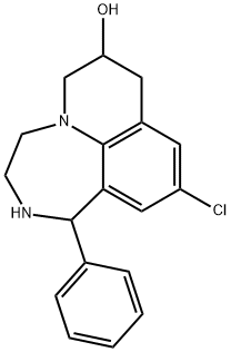 1,2,3,4,6,7-Hexahydro-10-chloro-1-phenyl-8H-pyrido[3,2,1-jk][1,4]benzodiazepin-7-ol 구조식 이미지