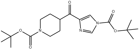 TERT-BUTYL 4-(1-(TERT-BUTOXYCARBONYL)-1H-IMIDAZOLE-4-CARBONYL)PIPERIDINE-1-CARBOXYLATE Structure