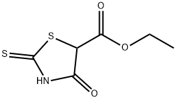 5-Thiazolidinecarboxylic acid, 4-oxo-2-thioxo-, ethyl ester 구조식 이미지