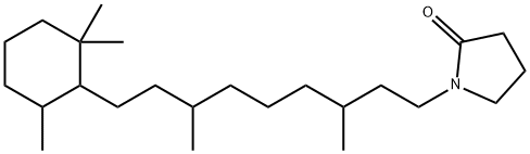 1-[3,7-Dimethyl-9-(2,2,6-trimethylcyclohexyl)nonyl]pyrrolidin-2-one 구조식 이미지