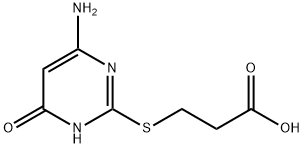 3-[(6-Amino-1,4-dihydro-4-oxopyrimidin-2-yl)thio]propanoic acid Structure