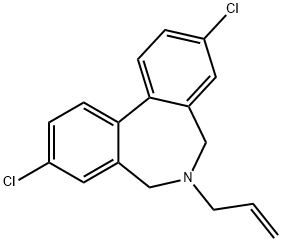 6-알릴-6,7-디히드로-3,9-디클로로-5H-디벤즈[c,e]아제핀 구조식 이미지