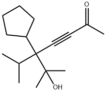 5-Cyclopentyl-6-hydroxy-6-methyl-5-isopropyl-3-heptyn-2-one 구조식 이미지