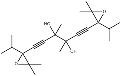 1,6-Bis(3,3-dimethyl-2-isopropyloxiranyl)-3,4-dimethyl-1,5-hexadiyne-3,4-diol Structure