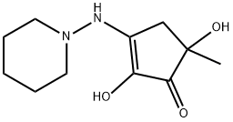 2,5-Dihydroxy-5-methyl-3-piperidinoamino-2-cyclopenten-1-one 구조식 이미지